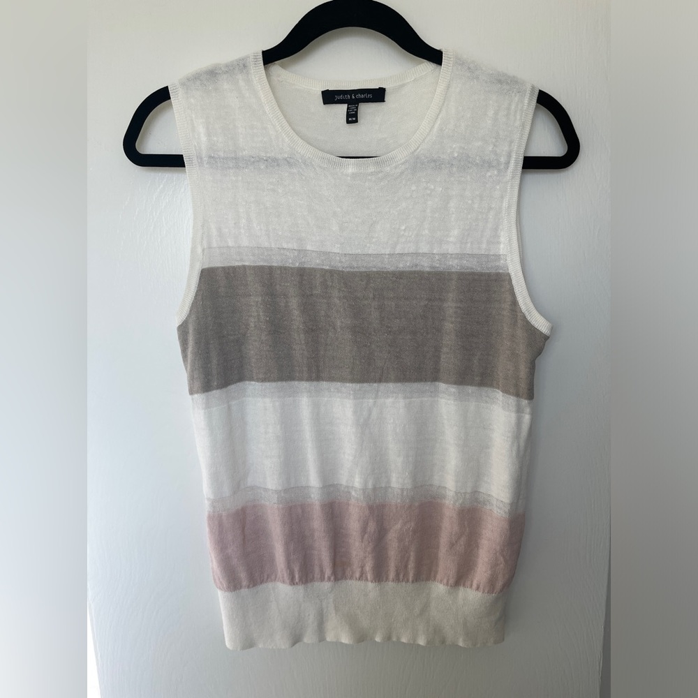 Judith & Charles linen striped tank